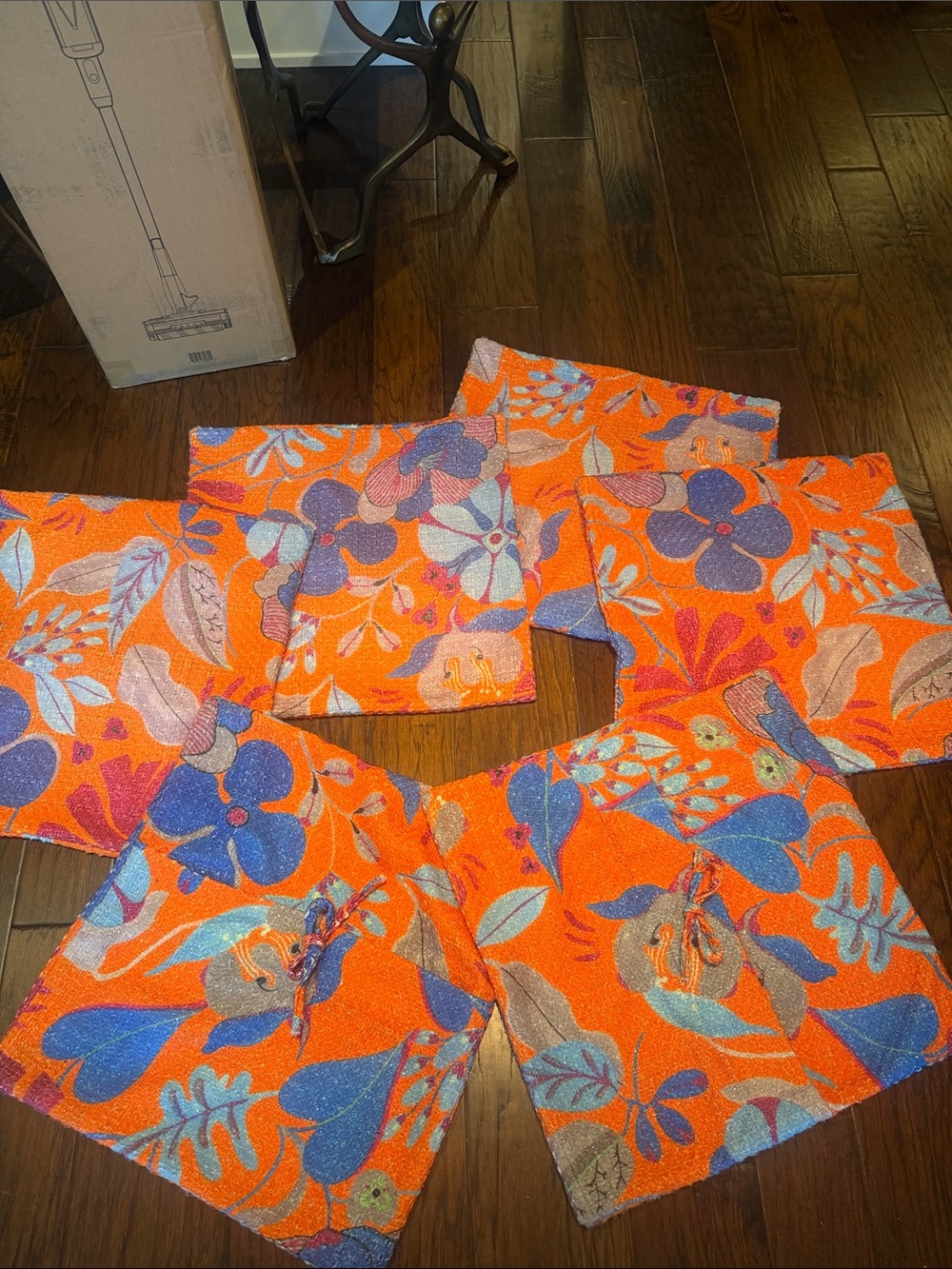 6 Vibrant Orange Floral Accent Pillow covers (no inserts)
